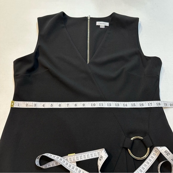 Calvin Klein Black Dress Sleeveless A-Line Side Drape Accent Size 14 (B31) - Picture 12 of 14